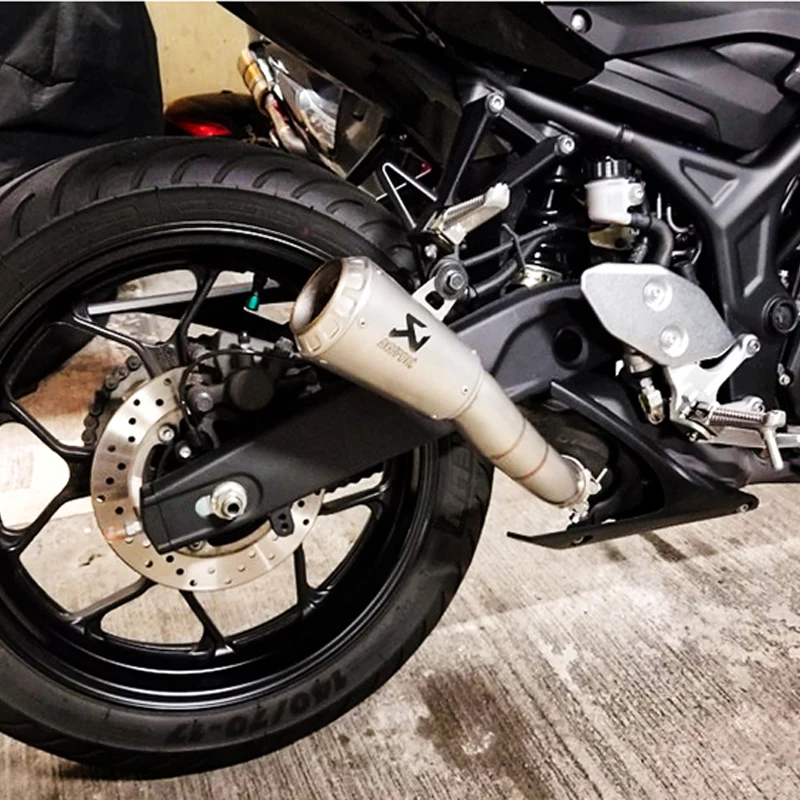 Envío gratis de escape akrapovic de escape de la motocicleta para Yamaha YZF-R3 YZF-R25 MT-03 MT03 2015, 2016, 2017, 2018 YZF R3 R25