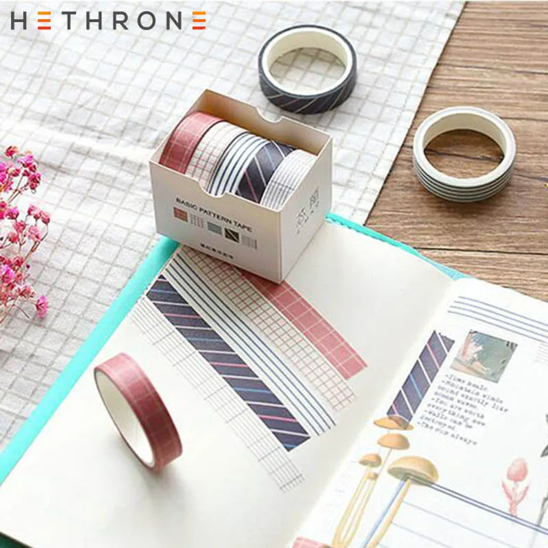 Hethrone, 5 шт., английские DIY украшения, простая васи лента, скрапбукинг, маскирующая лента, handbooks, лента с наклейками для офисных принадлежностей