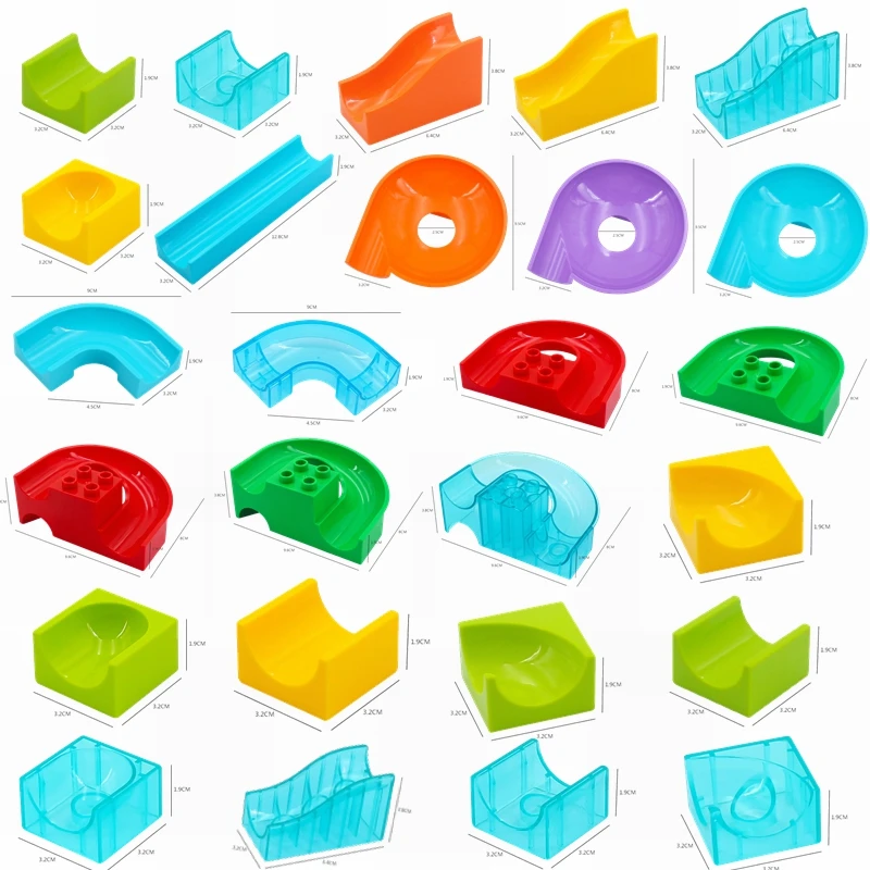 

Legoing Creator Duploe Marble Race Run Maze Balls Track Accessories Building Blocks Funnel Slide Big Bricks Legoings Duplos Kits
