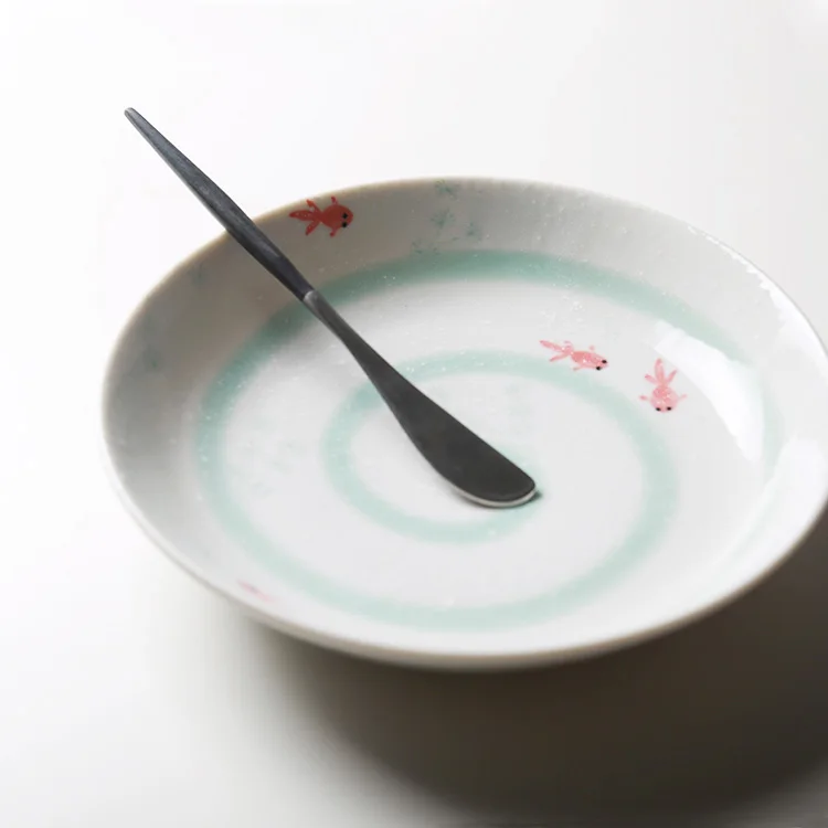 7.5Inch middle Japanese plate goldfish ceramic plate dish soup plate
