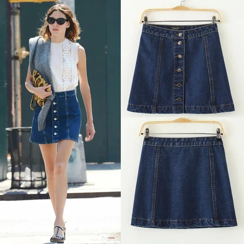 Women's summer denim short skrits top 