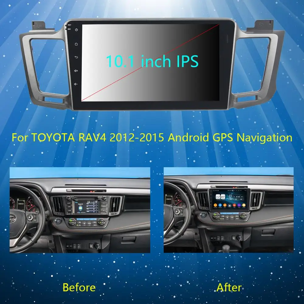 10," ips Android 9,0 8 ядерный 4 Гб+ 64 ГБ Автомобильный мультимедийный плеер для Toyota RAV4 2013 gps Радио CarPlay