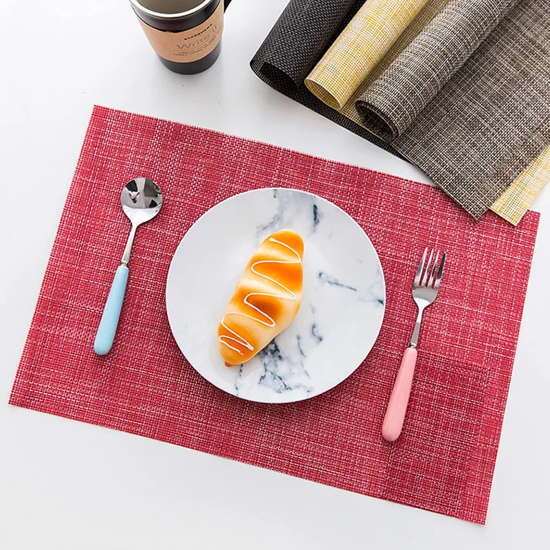 PVC Placemat Fashion Dining Table Mat Pads Dishes Bowl Spoon Forks Pad