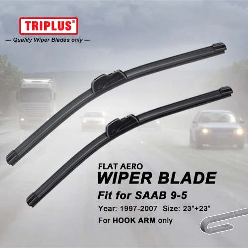 Wiper Blade for SAAB 9 5 (1997 2007) 1set 23"+23", Flat Aero Beam