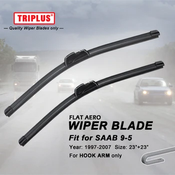 

Wiper Blade for SAAB 9-5 (1997-2007) 1set 23"+23", Flat Aero Beam Windscreen Wiper Blade Frameless Soft Wiper Blades for SAAB 95