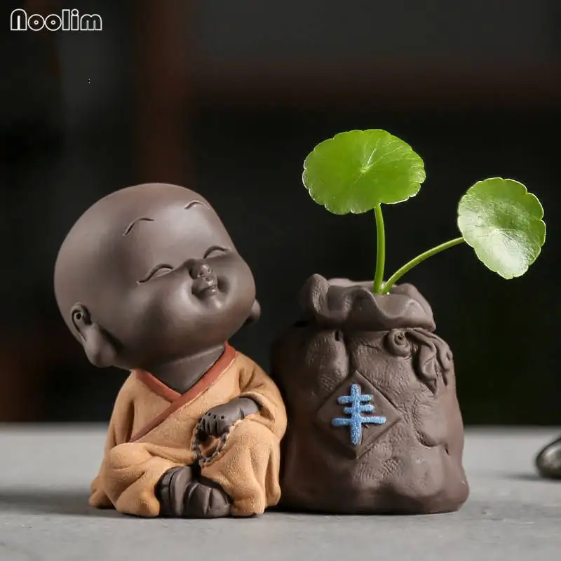 NOOLIM керамическая Ретро дзен маленькая монах ваза творческая личность маленький монах гидропоники завод сушеные цветы Scindapsus контейнер