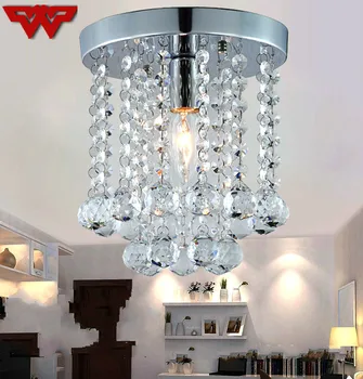 

European modern LED crystal aisle lights living room hallway entrance balcony hotel hanging spiral staircase small ceiling lamp