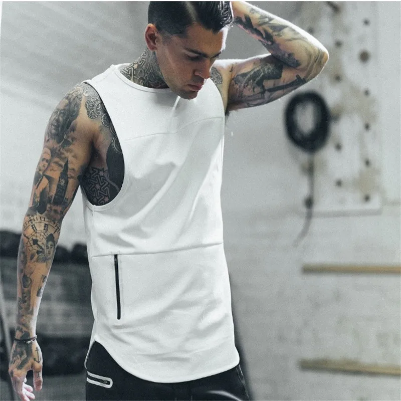 

2019 Men Gym Singlet Stringer Muscle Tank Tops Fitness Sport Shirt Y BACK Racer Workout Tops Vest
