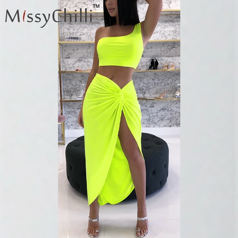 Женское платье с разрезом MissyChilli вечернее из двух частей на одно плечо Осеннее