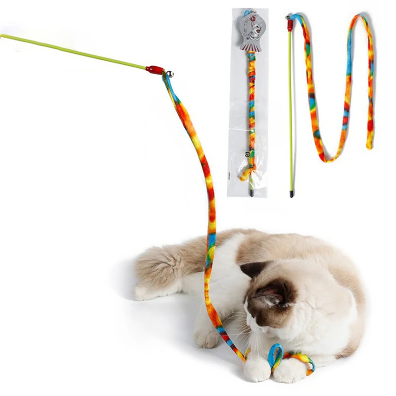 Pet Cat Toys Stick Teaser Durable Gadget PVC Kitten Rod Interactive