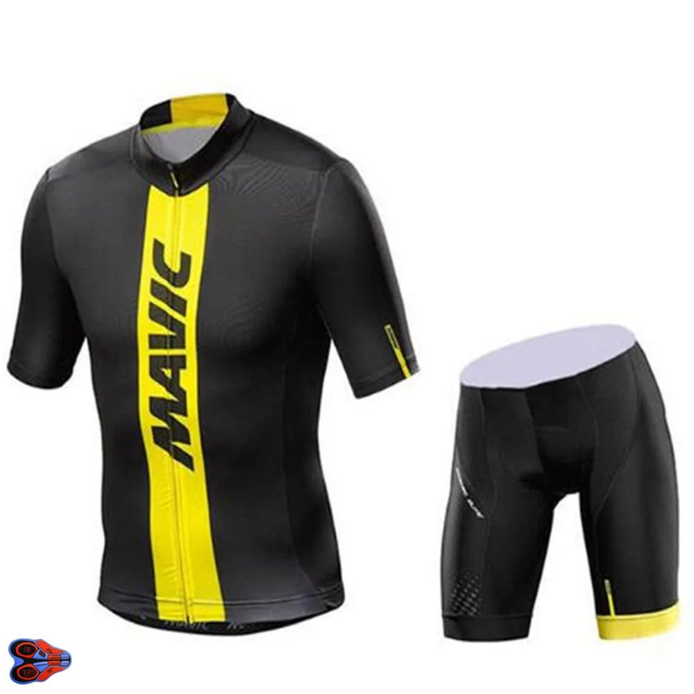 Pro Team MAVIC черный велосипедные наборы Майо Ropa Ciclismo Джерси Для мужчин летняя одежда для велоспорта велосипедный Набор Одежда 9D гель - Цвет: Picture Color