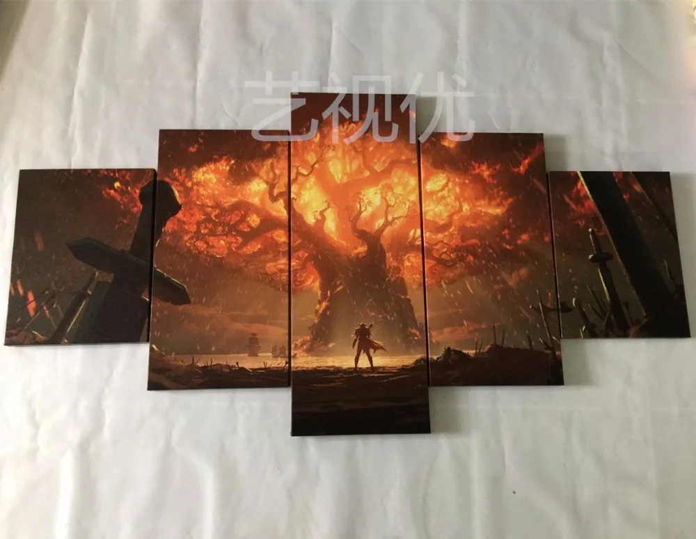  5 Piece HD Video Game World of Warcraft DOTA 2 Painting Poster Decorative Mural Art Room Wall Decor