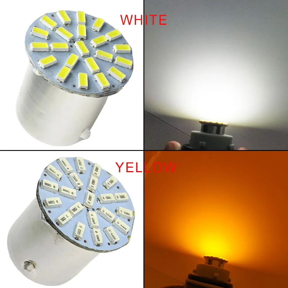 2 шт. 1156 BA15S P21W R5W светодиодный фонарь 22SMD 3014 авто тормоз обратный передние огни