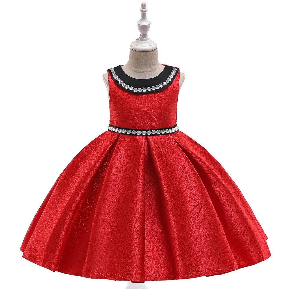 

New A-Line Scoop Neck Satin Crystals Flower Girl Dresses 2019