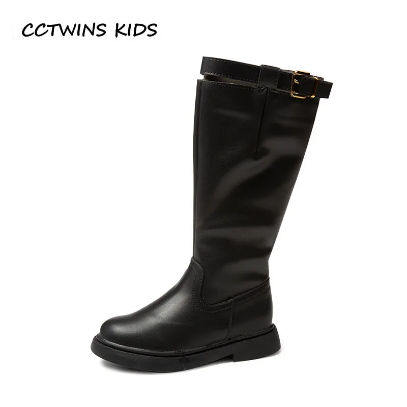

CCTWINS KIDS 2018 Autumn Toddler Pu Leather Shoe Children Fashion Knee High Boot Baby Girl Fashion Boot Black H044