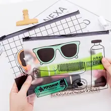 Прозрачный чехол для карандашей A5, простая сумка на молнии из ПВХ, держатель для файлов для девочек и мальчиков, 17*23 см