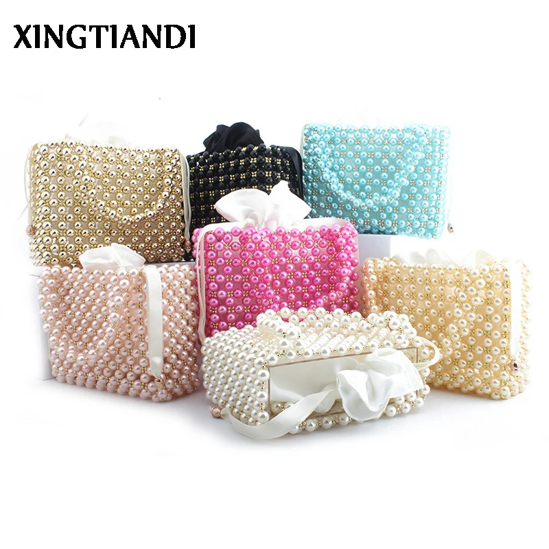 New handmade evening clutch pearl bag beaded purses and handbags cute beading box totes bag New handmade evening clutch pearl bag beaded purses and handbags cute beading box totes bag