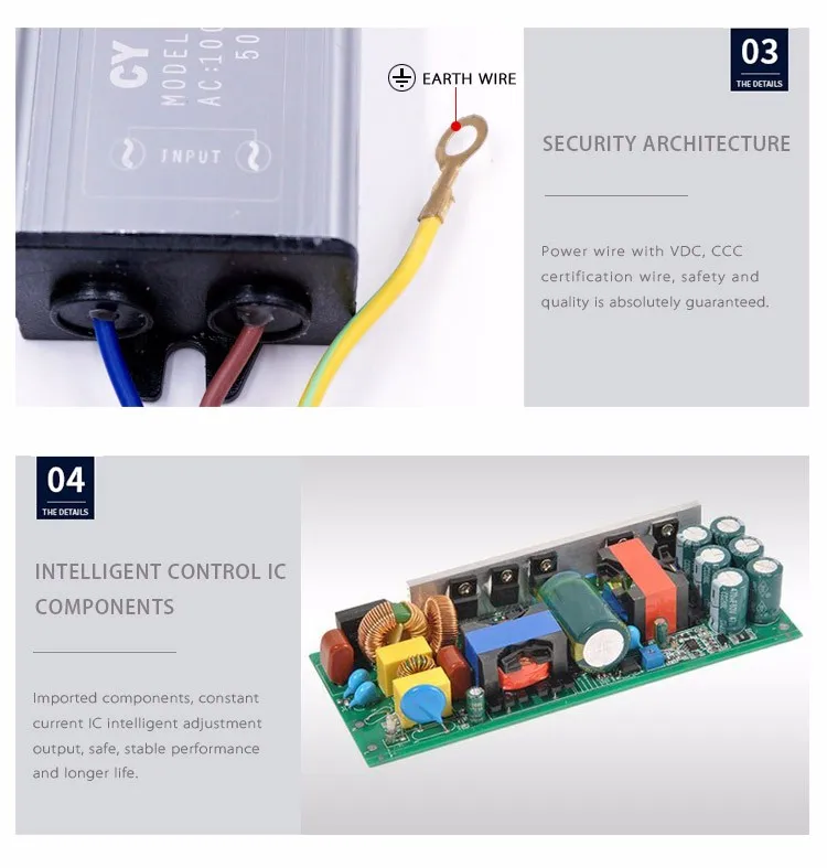 Светодиодный драйвер питания 10 Вт 20 Вт 30 Вт 50 Вт 70 Вт IP67 Iuput AC100-265V выход DC22-38V для прожектора чип устойчивый ток 50-60 Гц