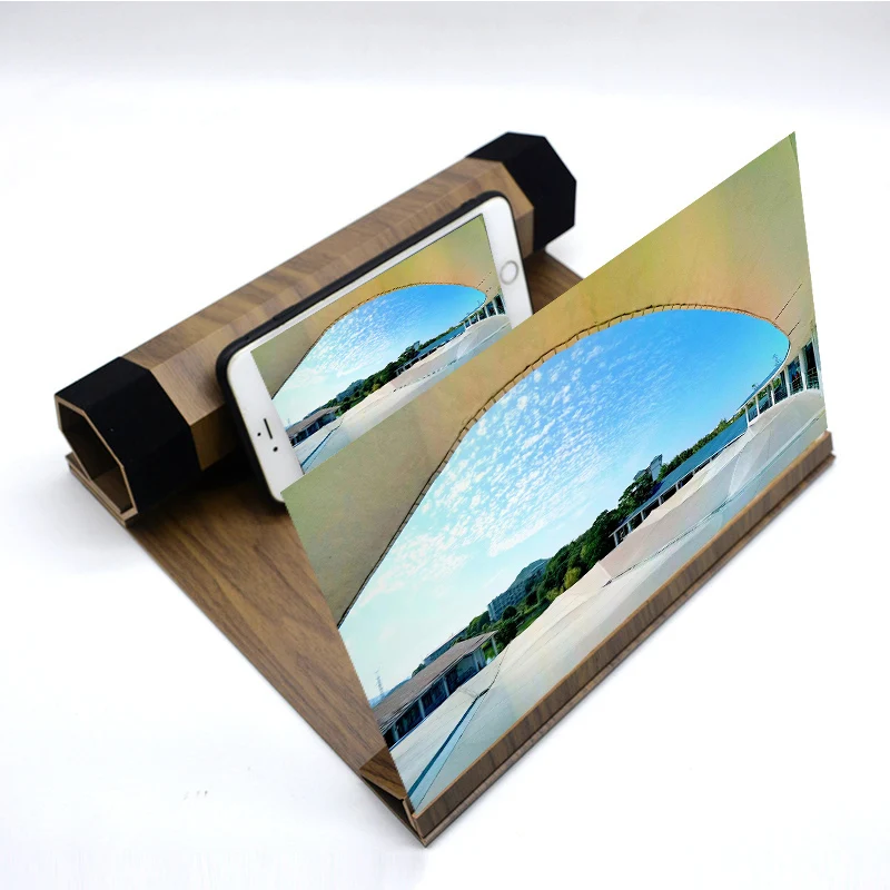 

Stereoscopic Amplifying Screen Amplifier 12 Inch Desktop Wood Bracket Mobile Phone Video Screen Magnifier Amplifier Holder New