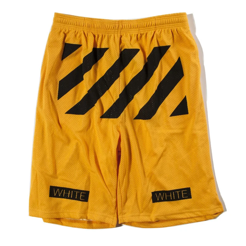 off white yellow shorts