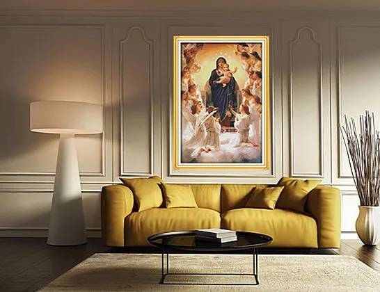 Discount Joy Sunday Counted cross stitch kits deal Virgin Mary son 9 DMC14CT 1CT ottonfabric  livingroom deco painting factory wholesale 3