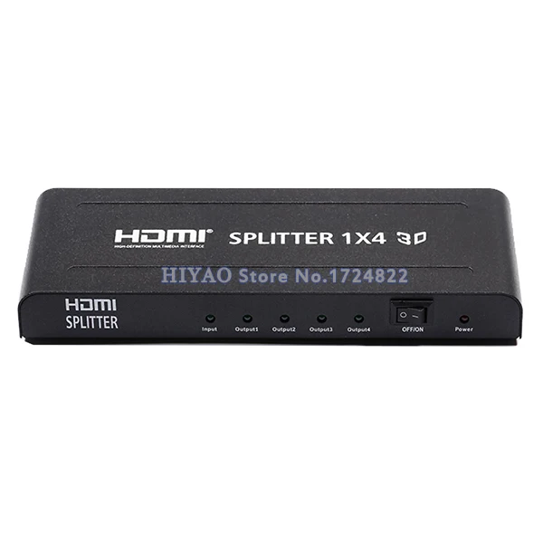 Полный HD1080p 4 порта HDMI Splitter 1X4 с адаптером питания HDMI 1,4 аудио-видео переключатель конвертер Поддержка 3D 4 К * 2 К упаковки