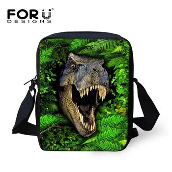 

FORUDEISGNS Cool 3D Animal Dinosaur Printing Men's Crossbody Bag Canvas Men Messenger Bags Small Boys Handbags Kids Mini Bag
