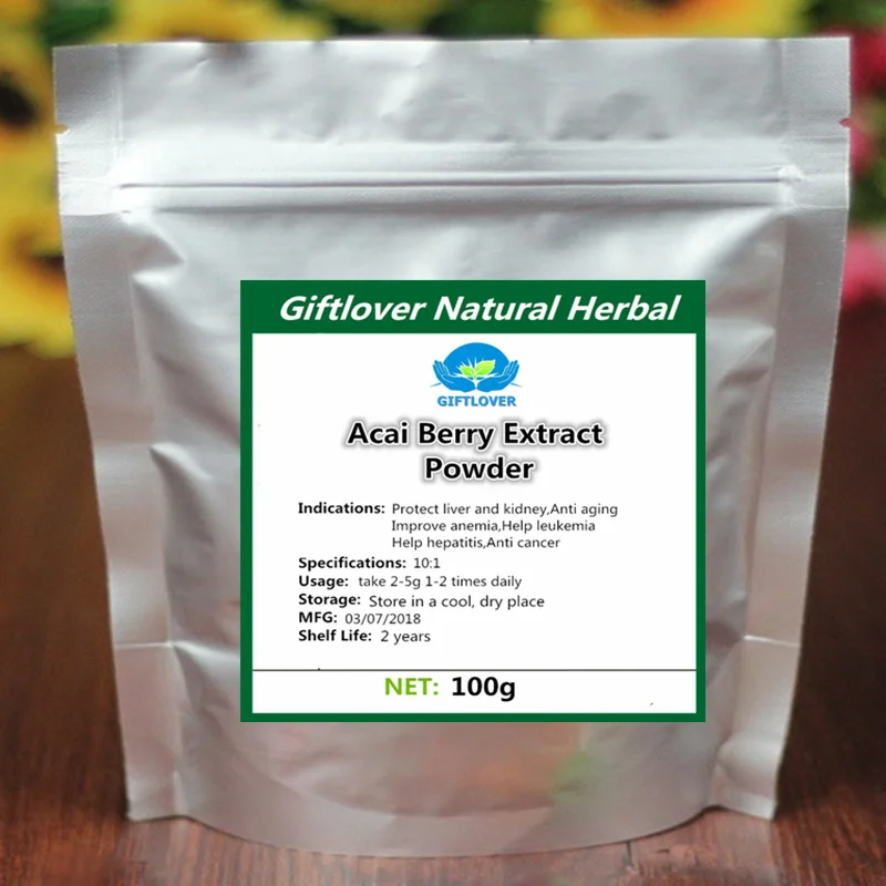 

100% Origin Acai Berry Extract Powder,Euterpe badiocarpa, Euterpe oleracea,Protect liver and kidney,Help Hepatitis,Anti cancer