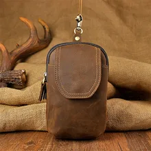 Ретро Сумки на пояс Пояса из натуральной кожи Для мужчин Fanny Pack Пояс Сумки Телефонные Чехлы Сумки путешествия талии пакет Портативный Малый талии мешок для Для мужчин