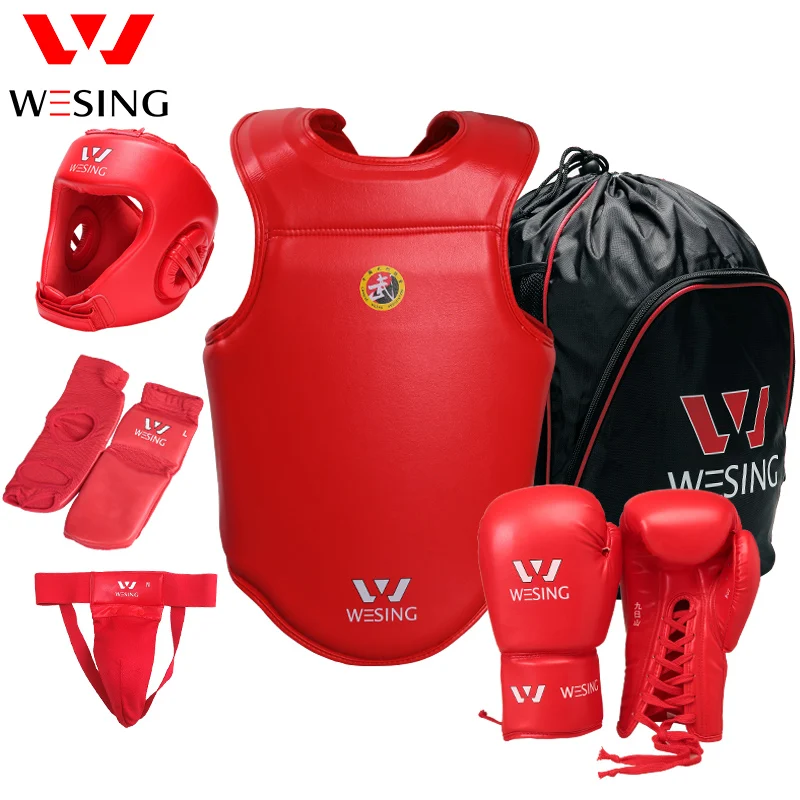 Wesing Sanshou, защита для ног на груди, защита для рук, каратэ, Экипировка для таэквондо спарринга, набор для бокса, защита тела, 6 шт., комплект оборудования