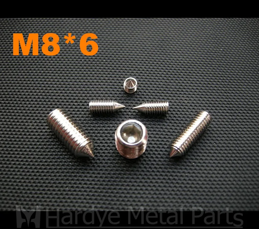 100pcs/lot M8*6 DIN914 Stainless steel Tapered fastening screw hex