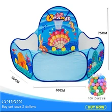 100 шт шары мультфильм океан складной шестигранник детская игровая палатка-Бассейн Портативный детский манеж мяч бассейн палатка для игр на улице 985-Q47