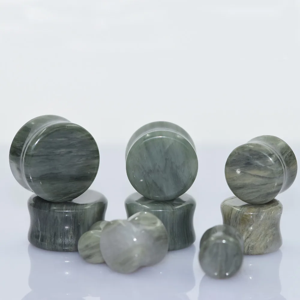Buy Green Silk Organic Natural Stone Ear Gauge Plug