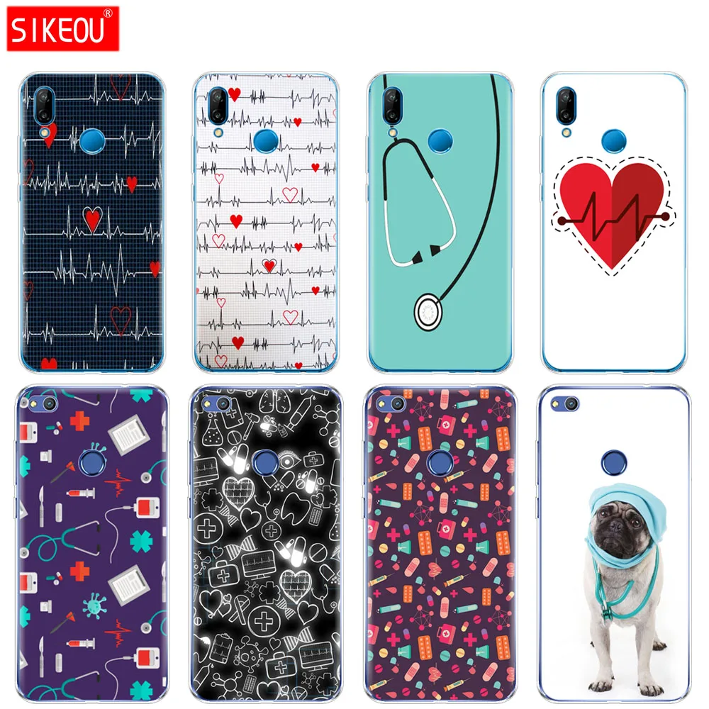

Silicone Cover Phone Case For Huawei P20 P7 P8 P9 P10 Lite Plus Pro 2017 P Smart Medicine Health Heart