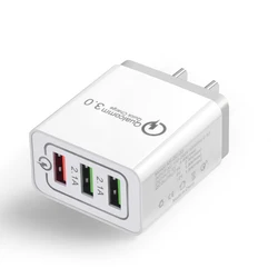 Universal 4 - Port 45W USB Wall Charger with Fast Charge QC 3.0 - EU/US Plug Adapter - US  Charger