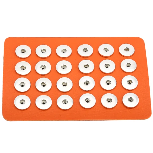 Маленькие 24 шт многоцветные мягкие pu кожаные металлические кнопки дисплей доска унисекс DIY шоу ювелирные изделия подходят 24 шт 18мм-20 мм кнопки - Цвет: Orange