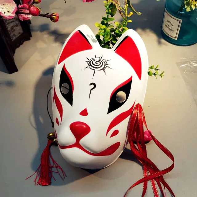 Japanese Fox Masks Full Face Hand-painted Style PVC Fox Cat Mask Cosplay Masquer&hellip;