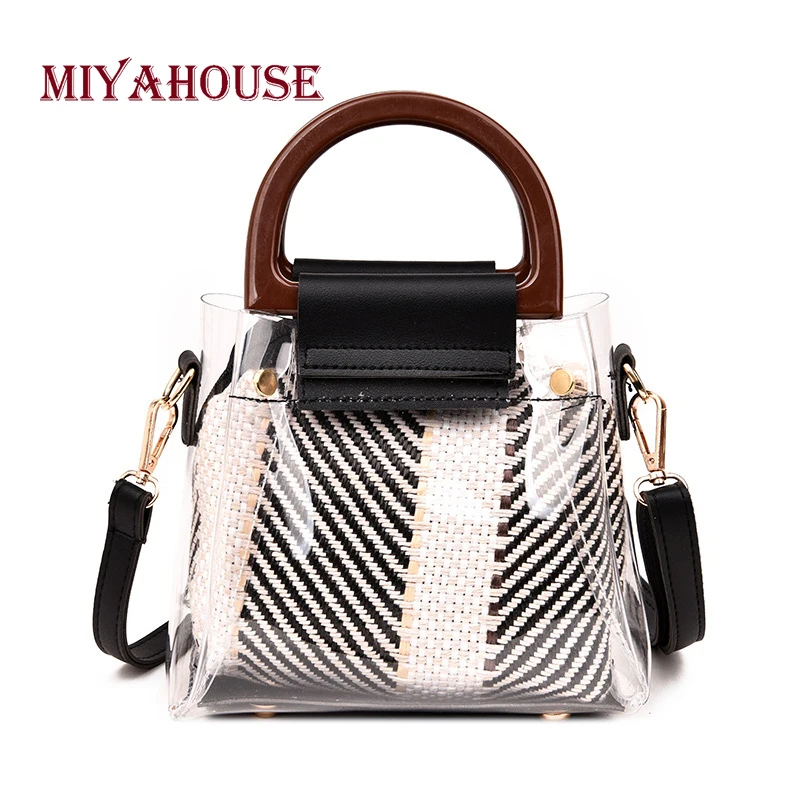 

Miyahouse New Arrival Transparent PVC Small Handbag Women Composite Bag Clear Mini Lady Jelly Shoulder Crossbody Bag