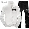 DIMUSI-Conjuntos de ropa deportiva de otoño para hombre, chándal, prendas de vestir, sudaderas de retales, chándal con cuello levantado, 4XL,TA013 ► Foto 1/6
