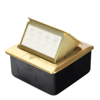 

Supply square arc copper alloy four-digit network telephone interchangeable function pop-up ground socket DC-052