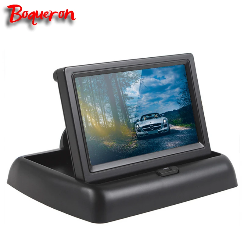 Car 4.3 TFT LCD Monitor Digital Color Screen Rear Camera Display Can Foldable 169 12V RCA Connectors Accessories (2)
