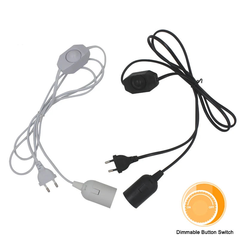 1,8 м E27 база ночник переключатель ручка яркость регулируемая затемнение маленькая настольная лампа черно-белая соленая лампа силовая Вилка линия