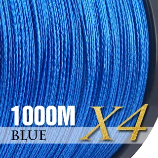 Blue 4 нити 1000 м SIECHI PE многоцветная плетеная леска 4 плетения Улучшенный Экстремальный сильный SuperPower - Цвет: Blue