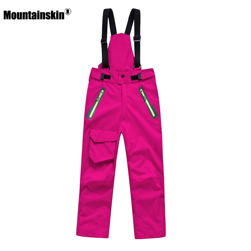 Mountainskin niños invierno fleece hombro Correas Softshell Pantalones niños al aire libre camping trekking senderismo esquí thousers vc015