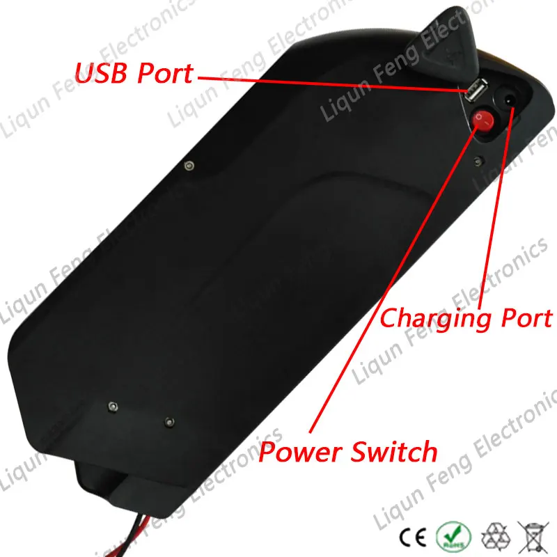 Flash Deal Down Tube Ebike Battery 48V 750W Lithium ion Battery 48V 17AH Electric Bike Battery use NCR18650B cell With USB Port BMS 2A Char 3