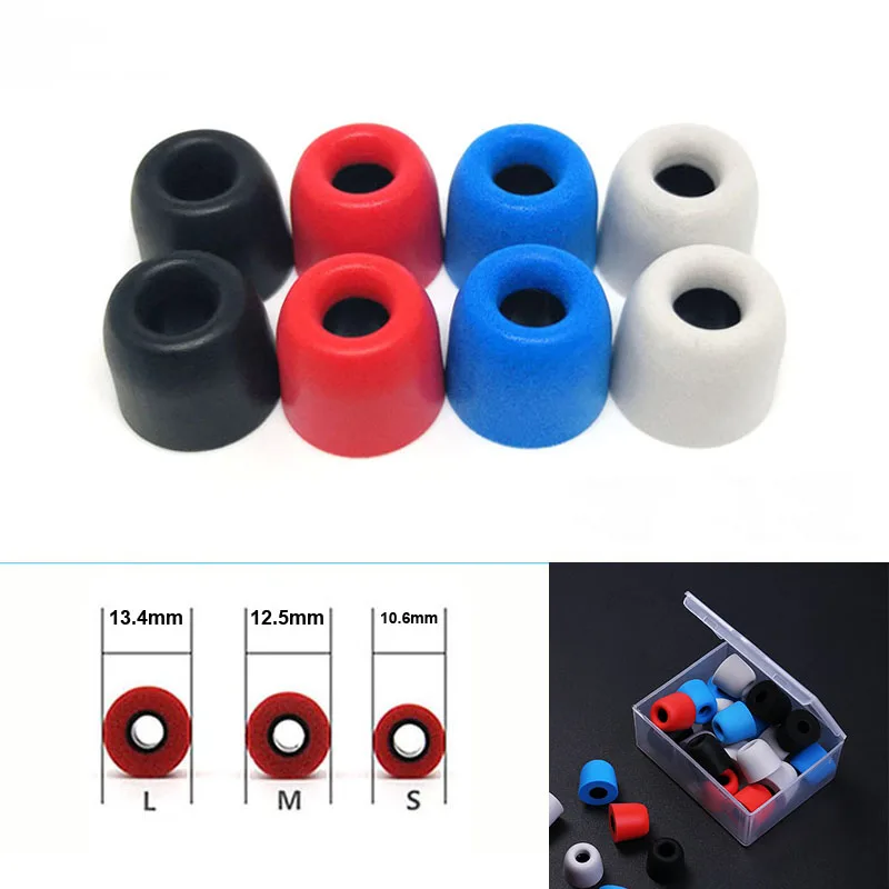 24 pcs/12 pair ANJIRUI ( L M S )4.5mm Caliber Ear Pads/cap memory ear foam eartips for in ear Headphones tips Sponge Ear cotton