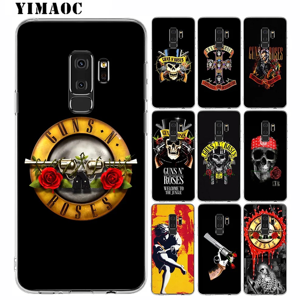 YIMAOC Guns n Roses Soft Silicone Case for Samsung Galaxy A5 A6 Plus A7 A8 A9 2018 J3 J5 J6 J7 2016 2017 EU Version |