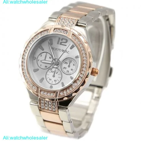 FW836D New Rose Gold + PNP Band White Dial Women Water Resistant  Bracelet Watch