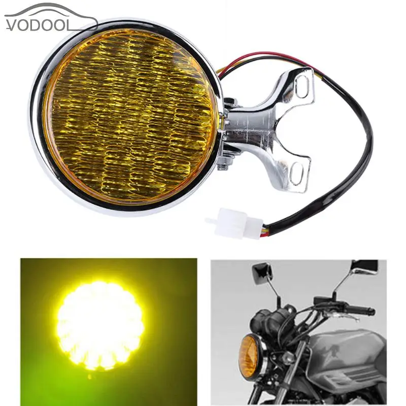 

Vintage Metal Motorcycle Headlight Moto Modification Yellow Led Headlamp Round Light-emitting Diode Driving Lamp Moto Accessory