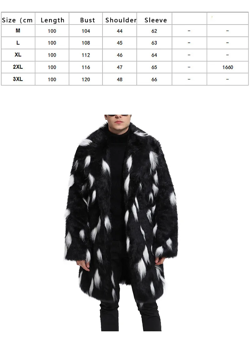 Fashion Europe and the United States popular faux fur suit collar long coat fur coat male 2018 autumn and winter new (2)